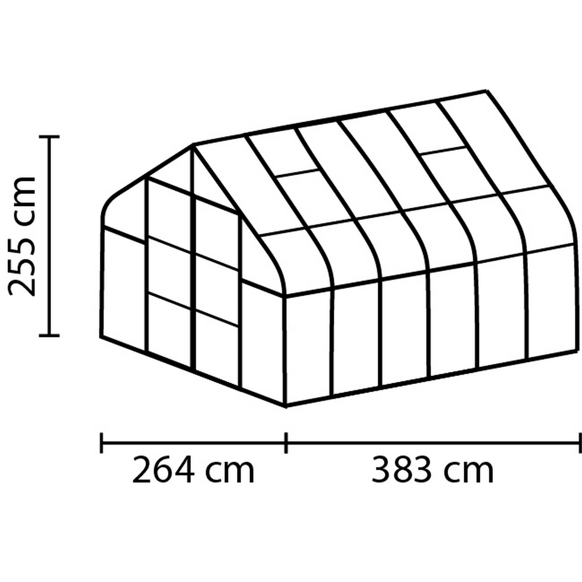 Gewächshaus 'Diana 9900' 9,9 m² 254 x 379 cm 4 mm Hohlkammerplatten smaragdfarben + product picture