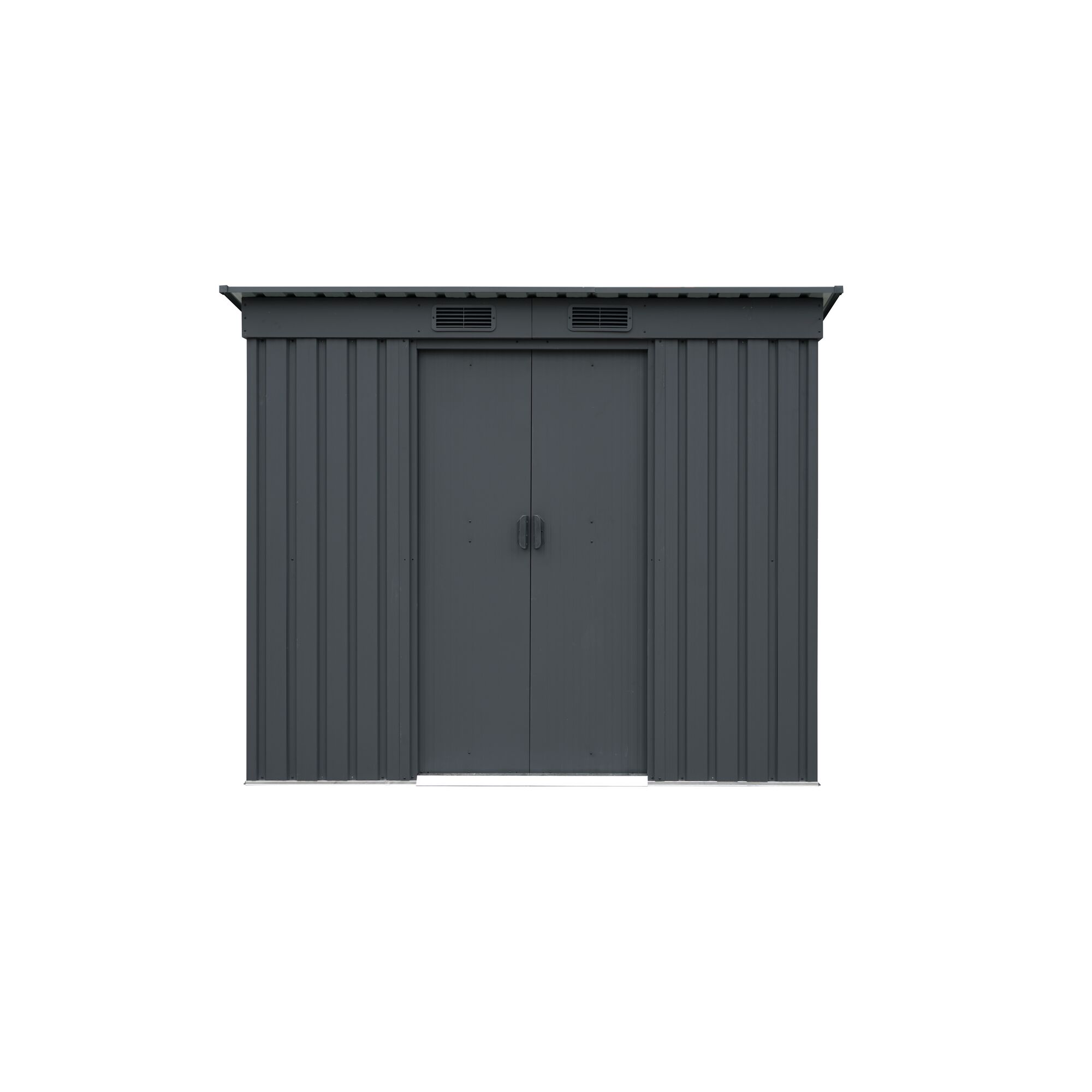 Anthrazitfarbenes Metall-Gerätehaus Leipzig II 84