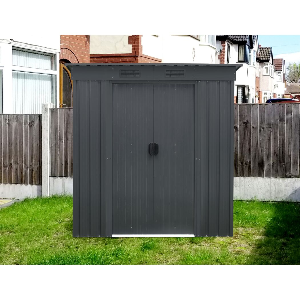 Anthrazitfarbenes Metall-Geräteschuppen MGH Leipzig II