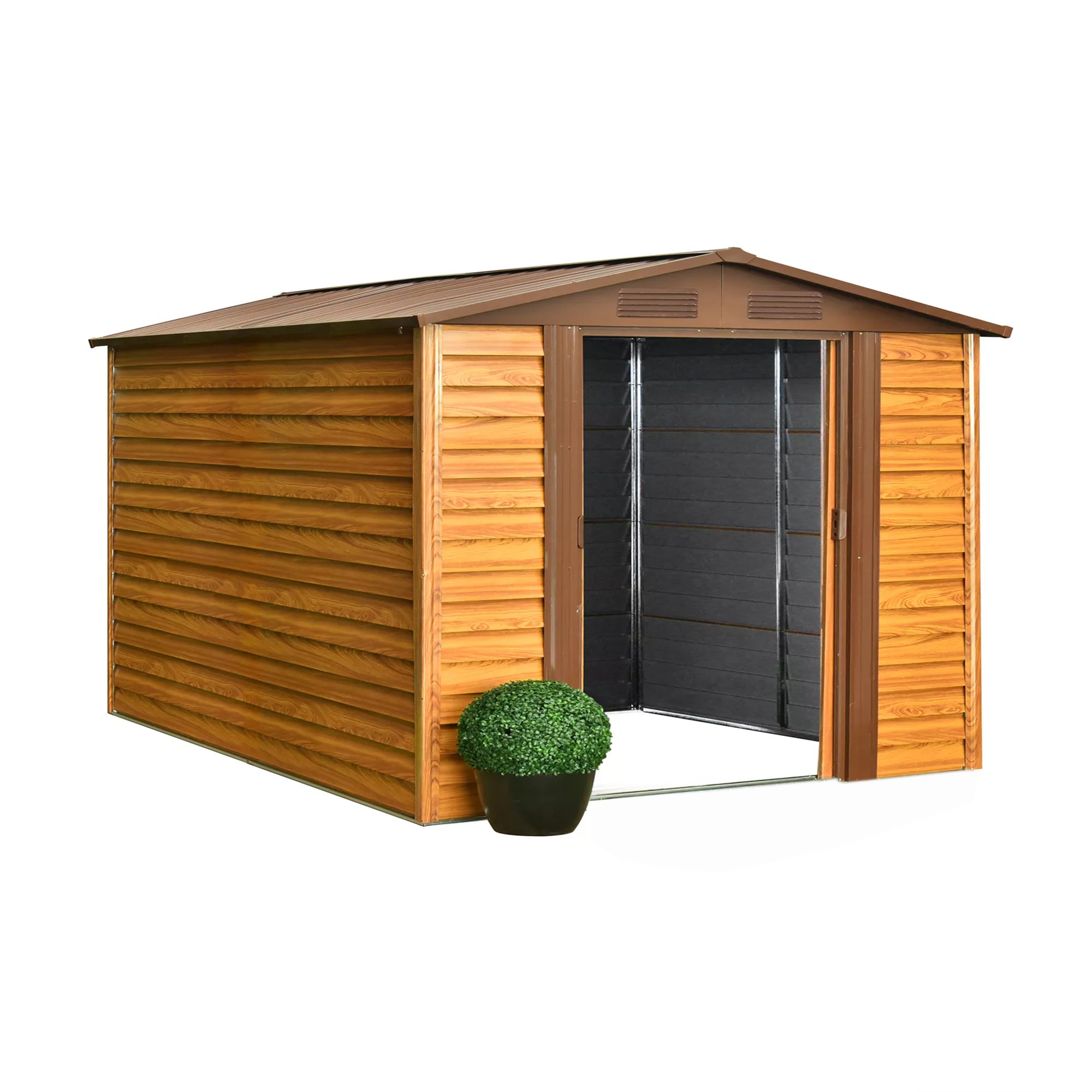 Metallgerätehaus 'Frankfurt II 86' Holzoptik 236 x 195 x 209 cm