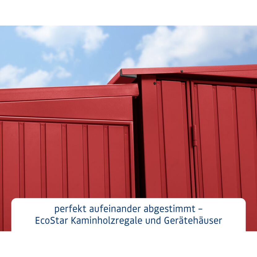 EcoStar Kaminholzregale und Gerätehäuser