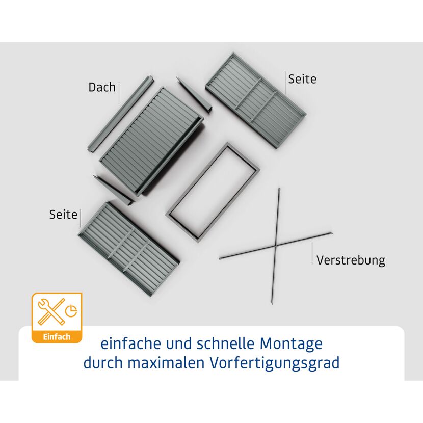 Einzelteile eines Kaminschornsteins