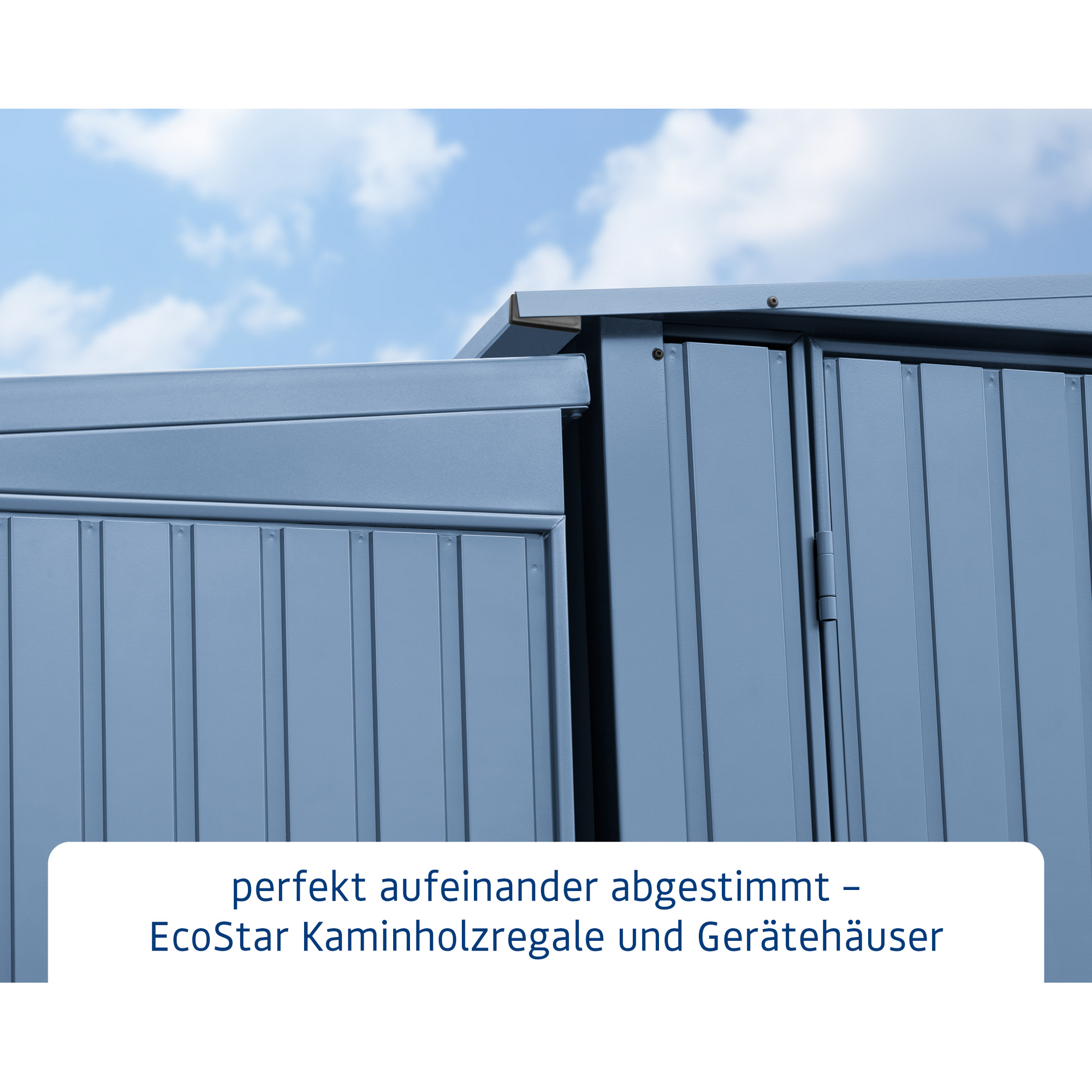 Kaminholzregal 'TrendTyp 1' taubenblau 102,5 x 122,7 x 198 cm + product picture