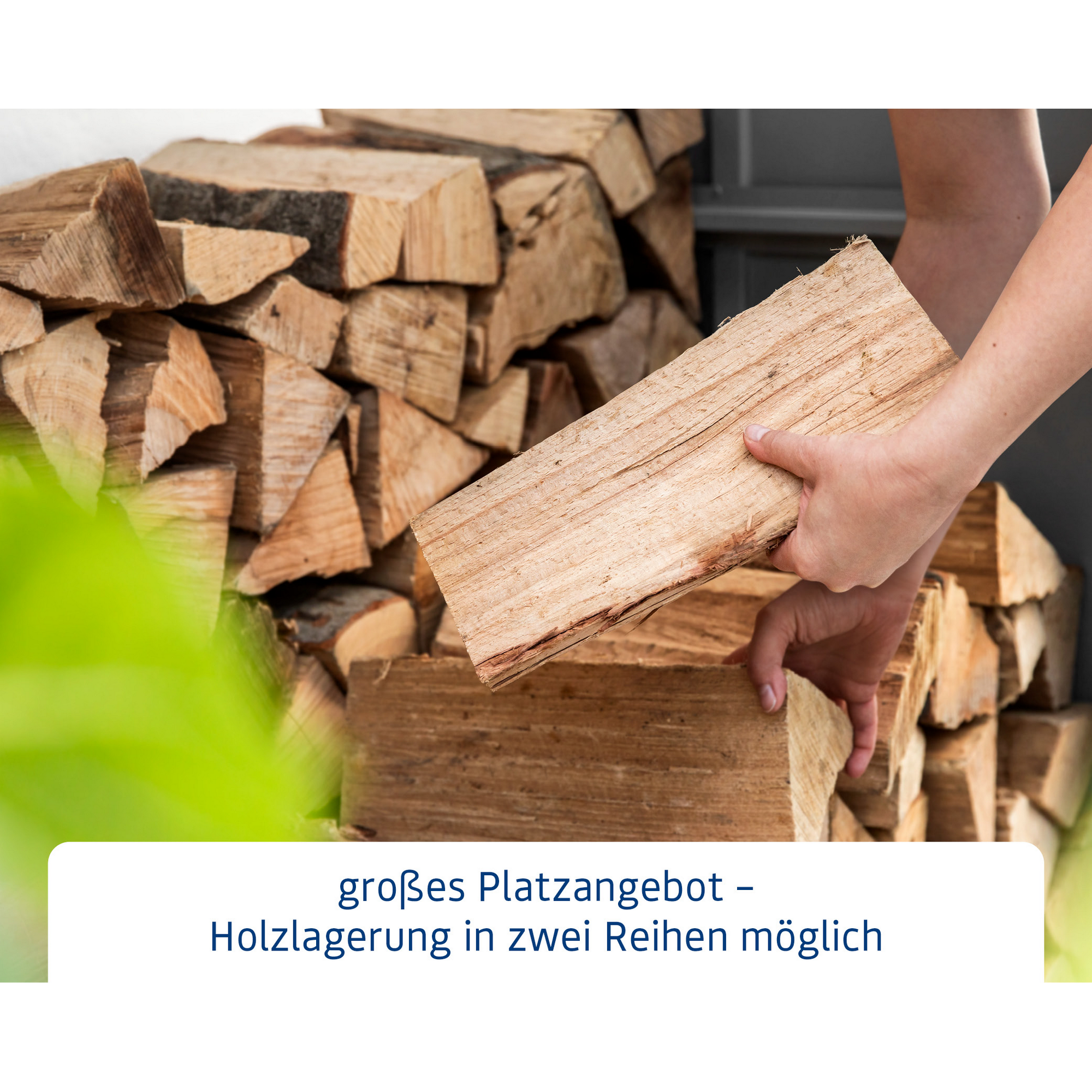 Kaminholzregal 'TrendTyp 1' moosgrün 102,5 x 122,7 x 198 cm + product picture