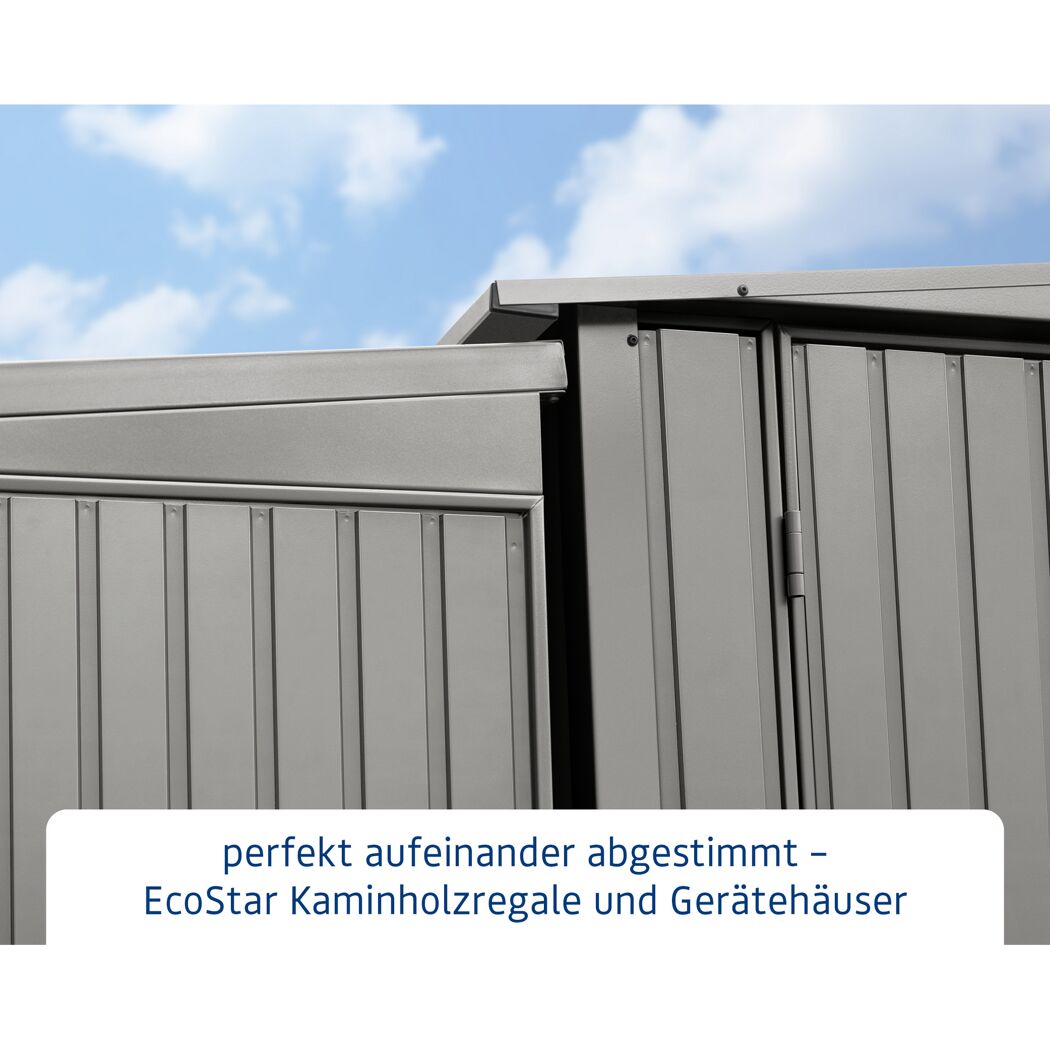 EcoStar Kaminholzregal und Gerätehaus
