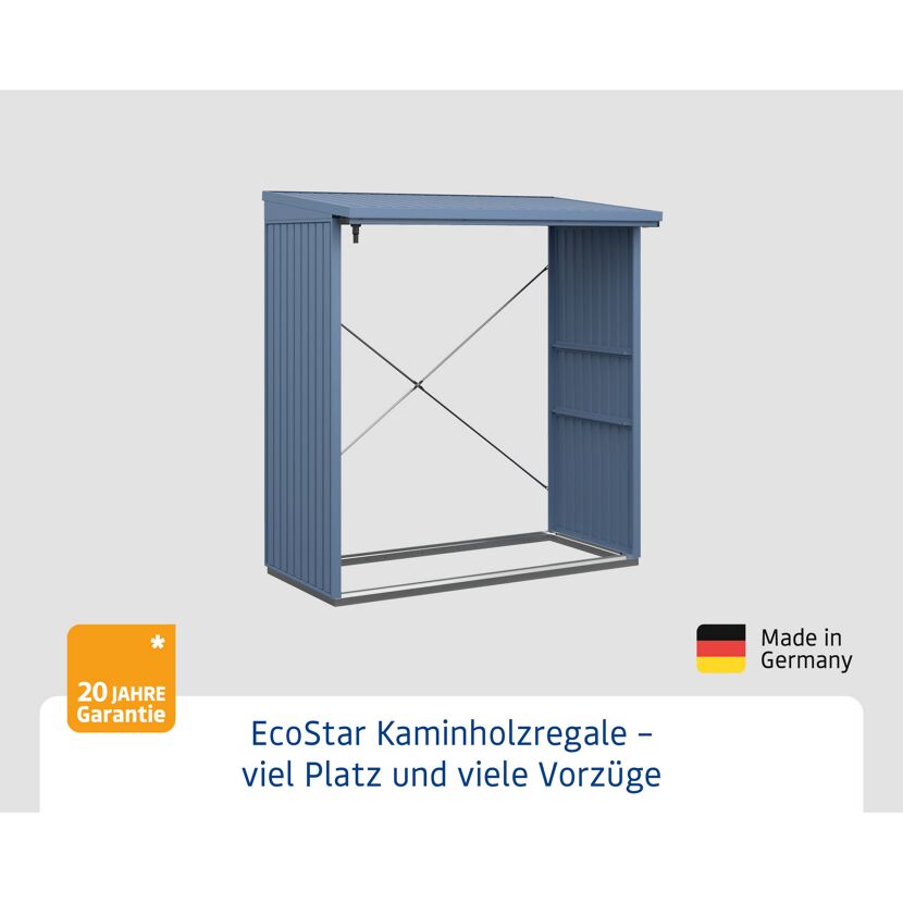 EcoStar Kaminholzregal taubenblau