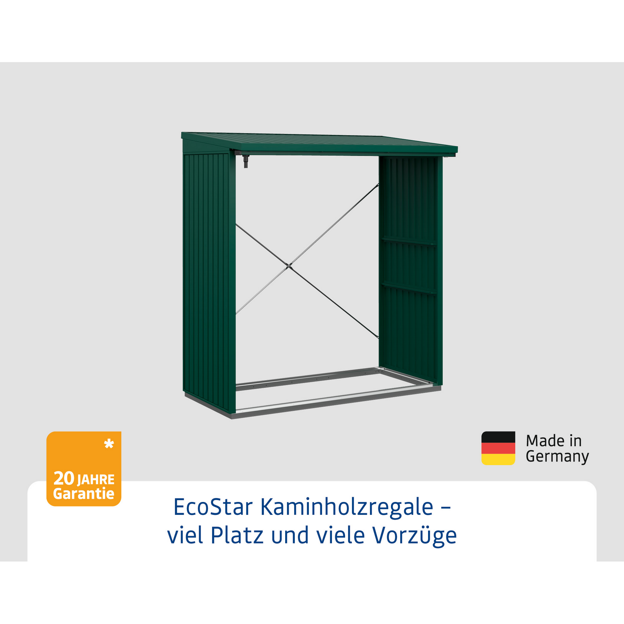 Kaminholzregal 'Trend Typ 2' moosgrün 102,5 x 181,4 x 198 cm + product picture