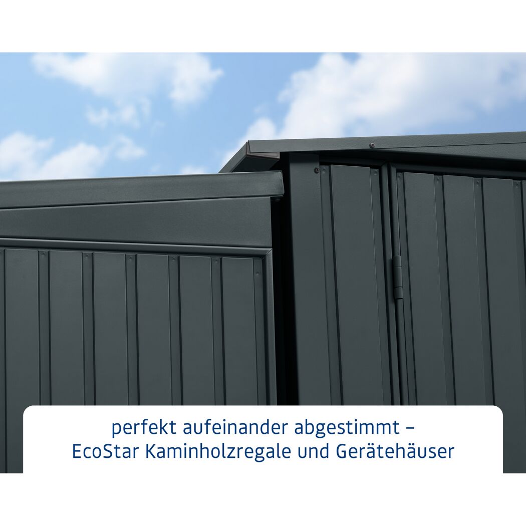 EcoStar Kaminholzregal und Gerätehaus anthrazit