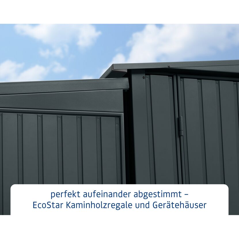 EcoStar Kaminholzregal und Gerätehaus anthrazit