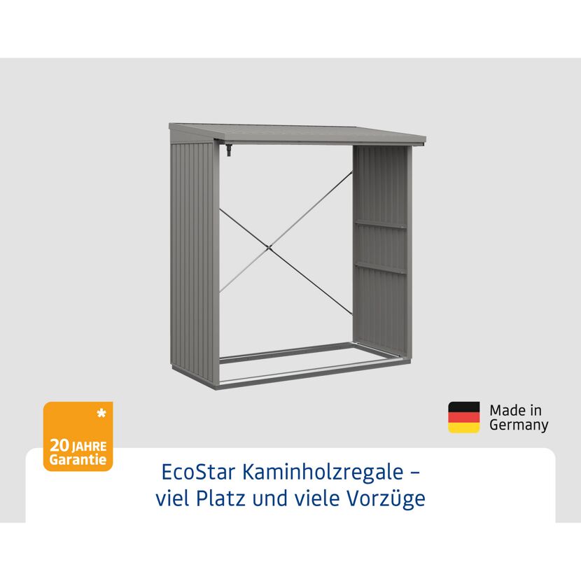 EcoStar Kaminholzregal grau
