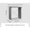 Graues Kaminholzregal mit den Maßen 1,8 x 1 m und 2 m hoch