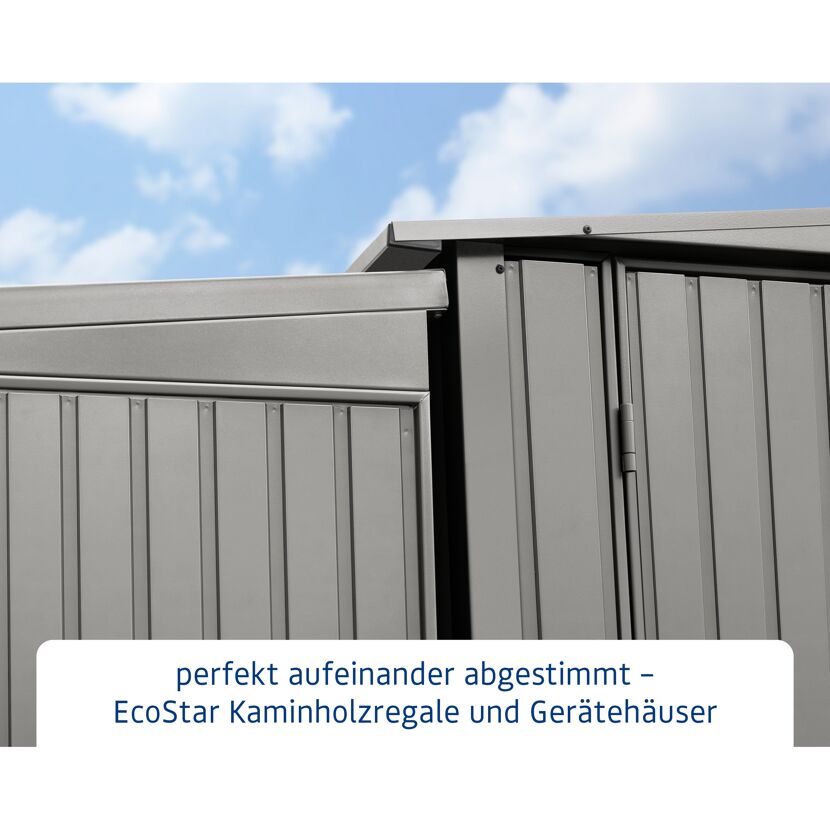 EcoStar Kaminholzregal und Gerätehaus