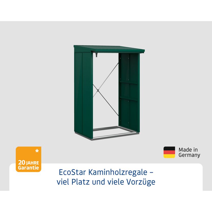 Grünes Kaminholzregal EcoStar