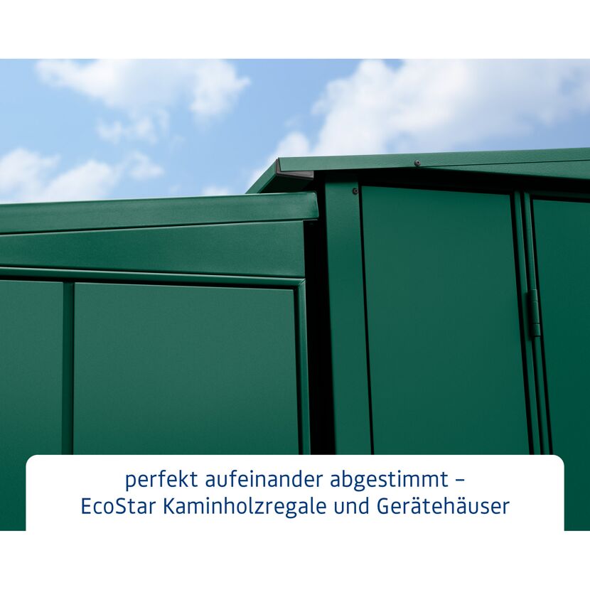 EcoStar Kaminholzregal und Gerätehaus