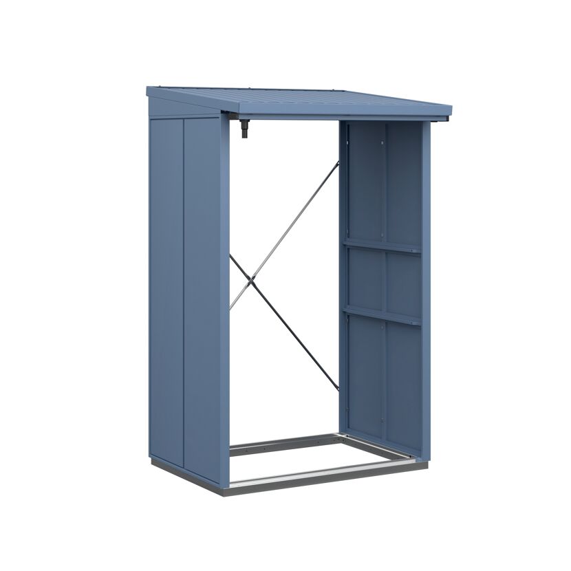 Kaminholzregal 'Elegant Typ 1' taubenblau 122,7 x 198 x 102,5 cm
