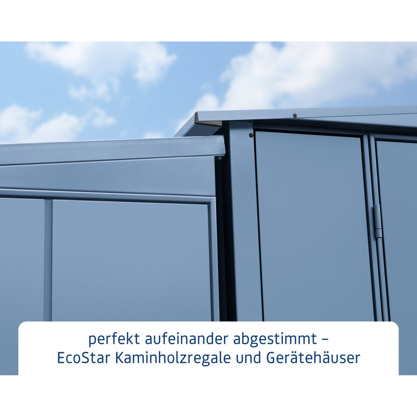 Kaminholzregal 'Elegant Typ 1' taubenblau 122,7 x 198 x 102,5 cm