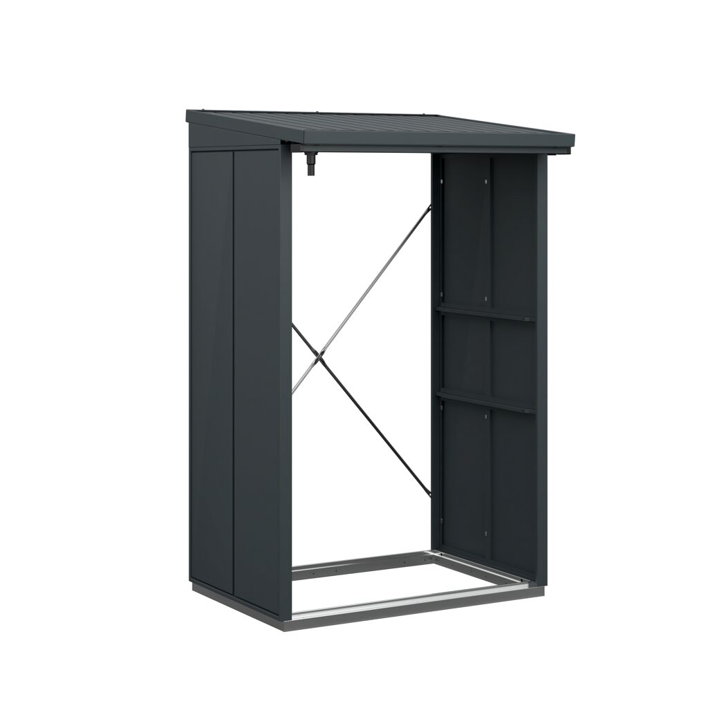 Anthrazitfarbener Kaminholzregal Typ 1 Elegant-V