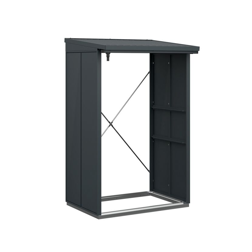 Anthrazitfarbener Kaminholzregal Typ 1 Elegant-V