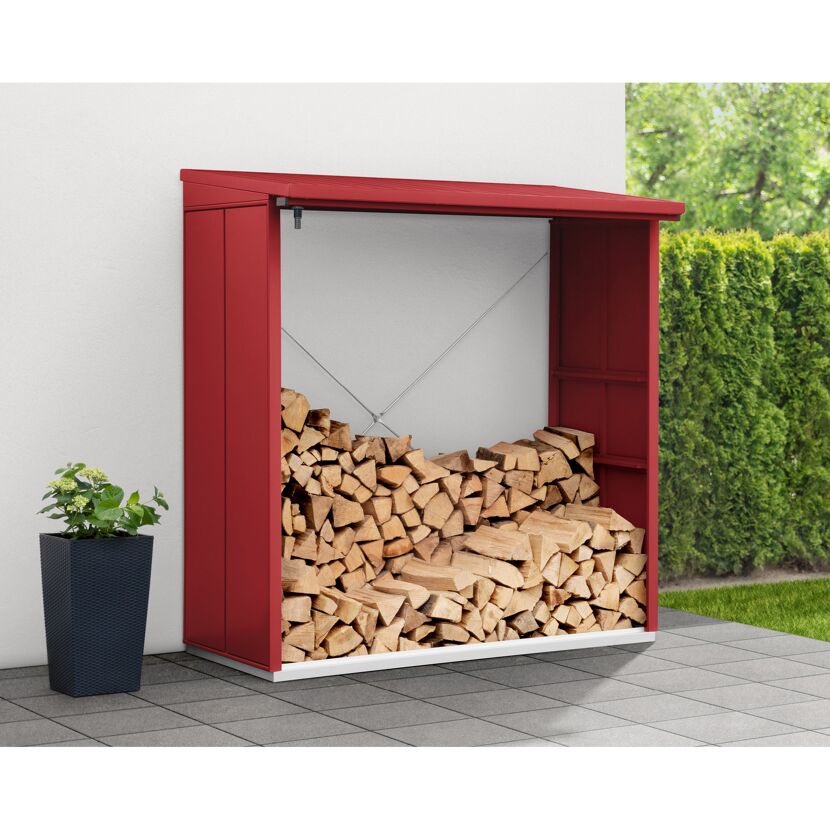 Kaminholzregal 'Elegant Typ 2' purpurrot 102,5 x 181,4 x 198 cm