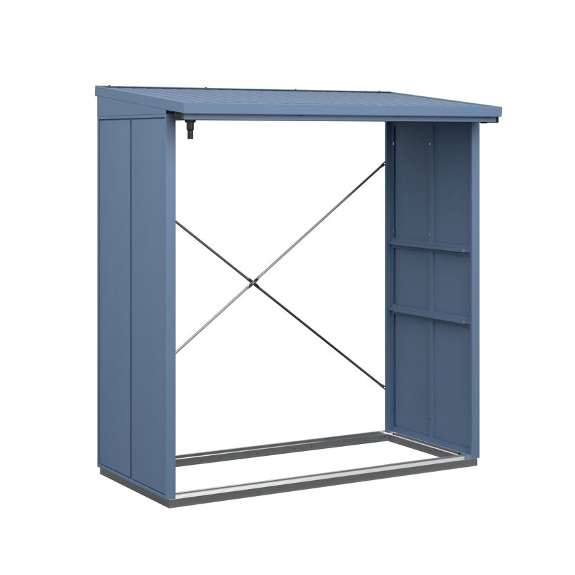 Blauer Kaminholzregal Bausatz