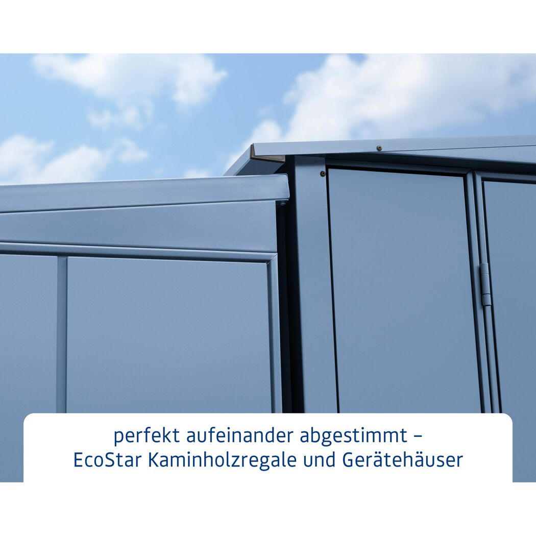 EcoStar Kaminholzregal und Gerätehaus
