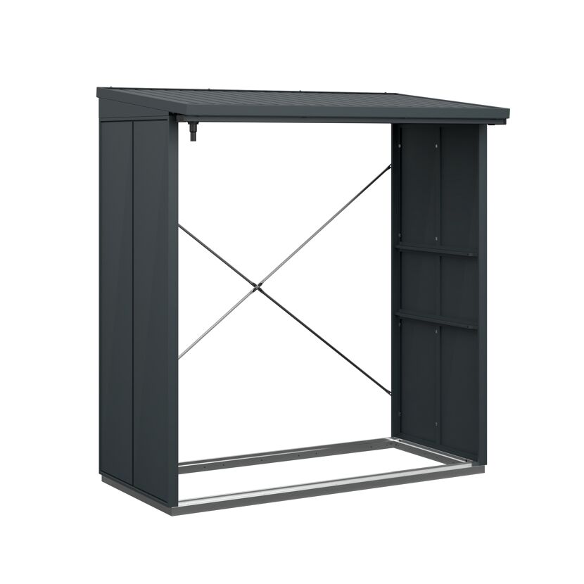 Kaminholzregal 'Elegant Typ 2' anthrazitgrau 181,4 x 198 x 102,5 cm