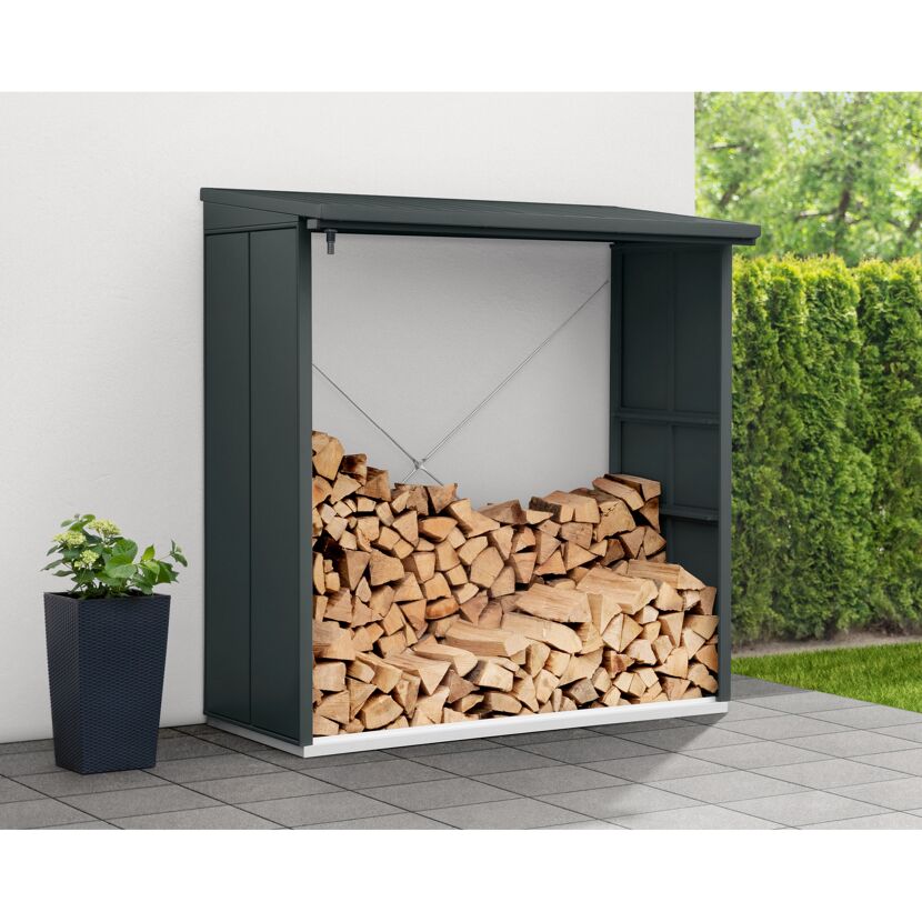 Kaminholzregal 'Elegant Typ 2' anthrazitgrau 181,4 x 198 x 102,5 cm