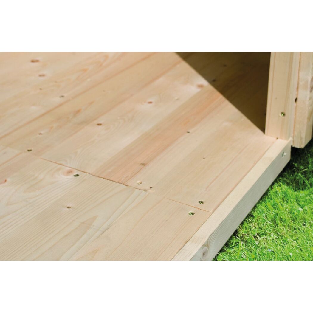 Fußboden für Gartenhaus Fichtenholz naturbelassen Sockelmaß 242 x 242 x 1,6 cm