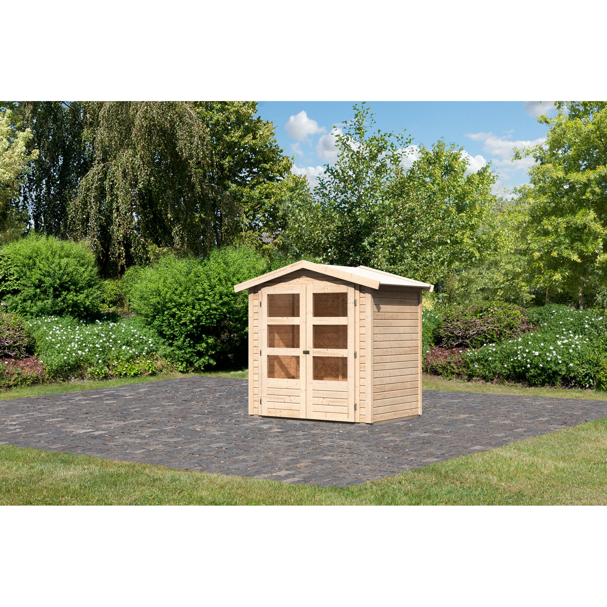 Gartenhaus 'Gramberg 1' Fichtenholz naturbelassen 201 x 186 x 125 cm