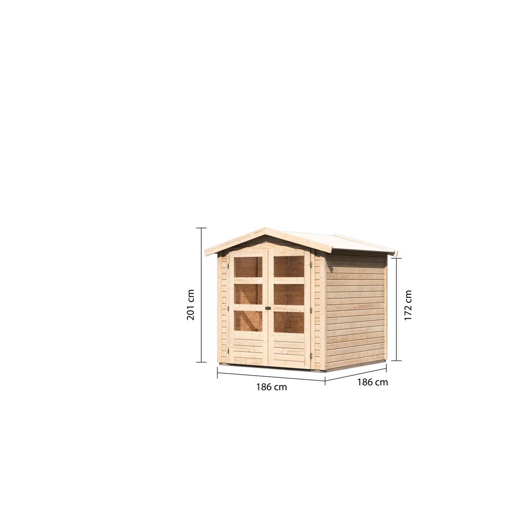 Gartenhaus Gramberg aus Holz mit Maßen