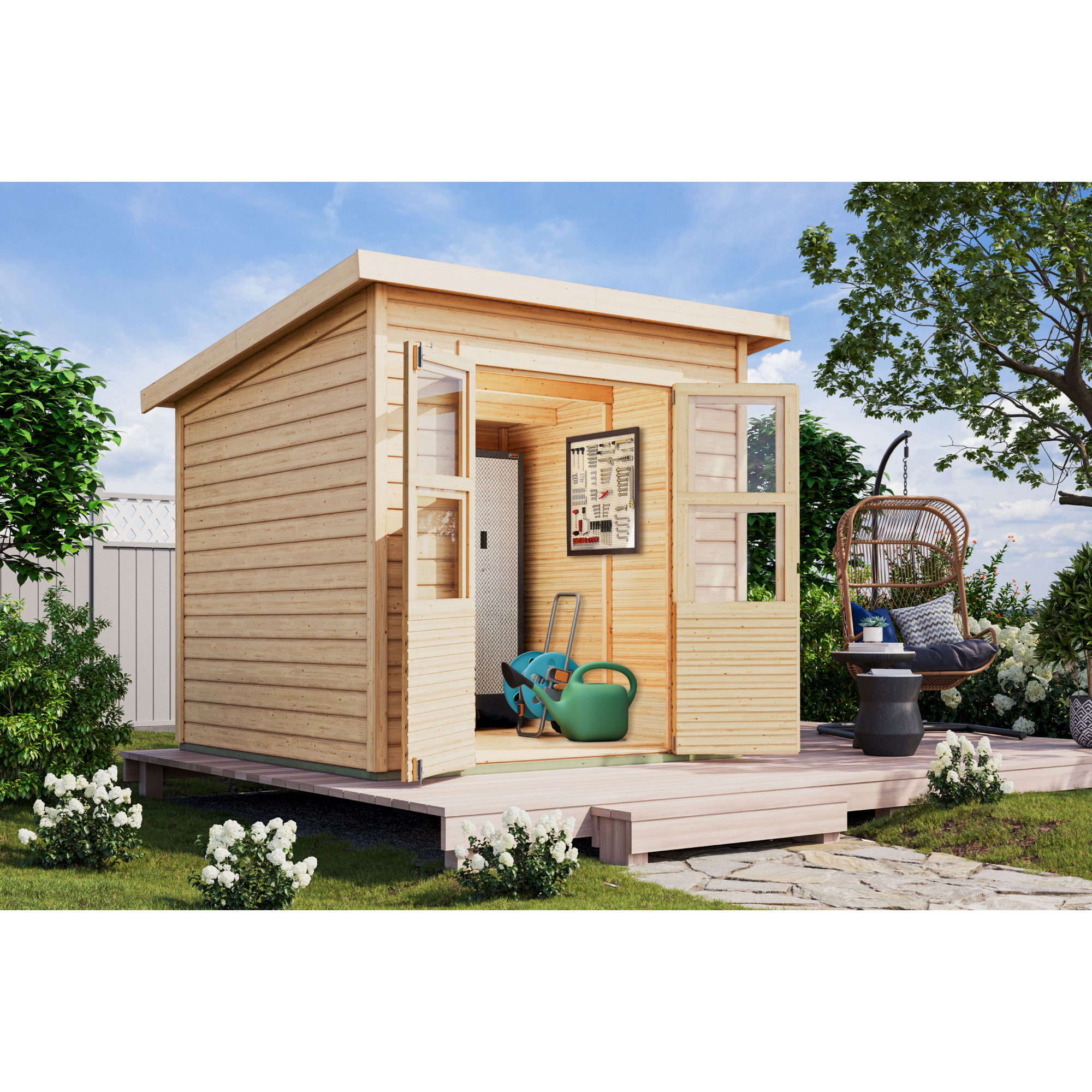 Gartenhaus 'Berseburg 4 ' Fichtenholz naturbelassen 219 x 212 x 214 cm