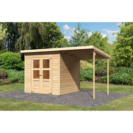2. Bild von Gartenhaus-Set 'Berseburg 4' Fichtenholz naturbelassen 219 x 370 x 214 cm