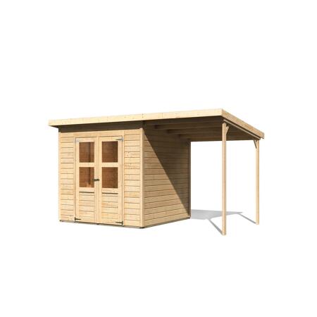 4. Bild von Gartenhaus-Set 'Berseburg 4' Fichtenholz naturbelassen 219 x 370 x 214 cm