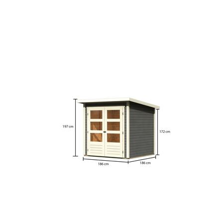 6. Bild von Gartenhaus 'Rockach 2' Fichtenholz terragrau 182 x 182 x 197 cm