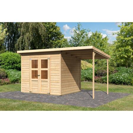 3. Bild von Gartenhaus-Set 'Berseburg 5' Fichtenholz naturbelassen 219 x 400 x 214 cm