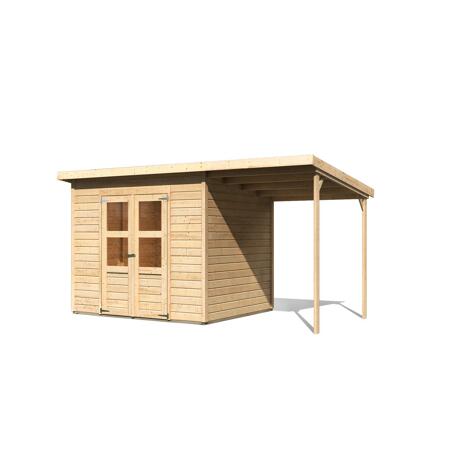 5. Bild von Gartenhaus-Set 'Berseburg 5' Fichtenholz naturbelassen 219 x 400 x 214 cm