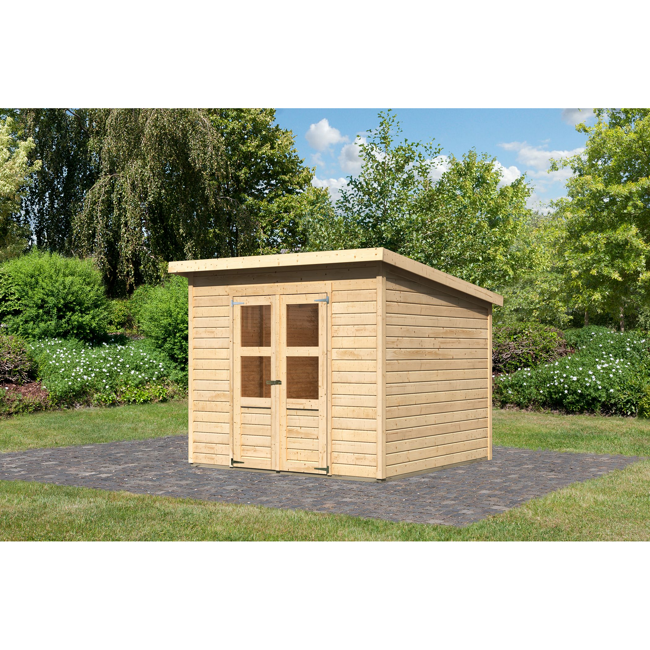 Bild von Gartenhaus 'Berseburg 6' Fichtenholz naturbelassen 219 x 242 x 240 cm