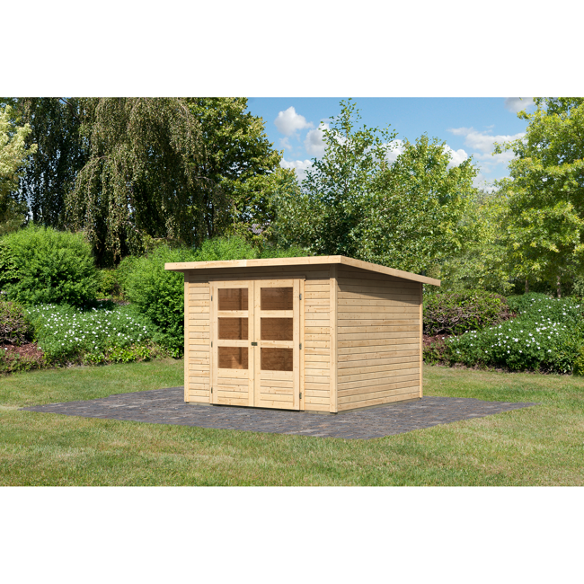 Bild von Gartenhaus 'Rockach 4' Fichtenholz naturbelassen 197 x 246 x 246 cm
