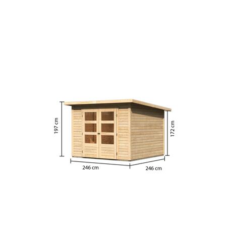 3. Bild von Gartenhaus 'Rockach 4' Fichtenholz naturbelassen 197 x 246 x 246 cm