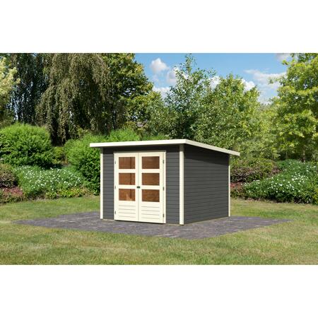 3. Bild von Gartenhaus 'Rockach 4' Fichtenholz terragrau 197 x 246 x 246 cm
