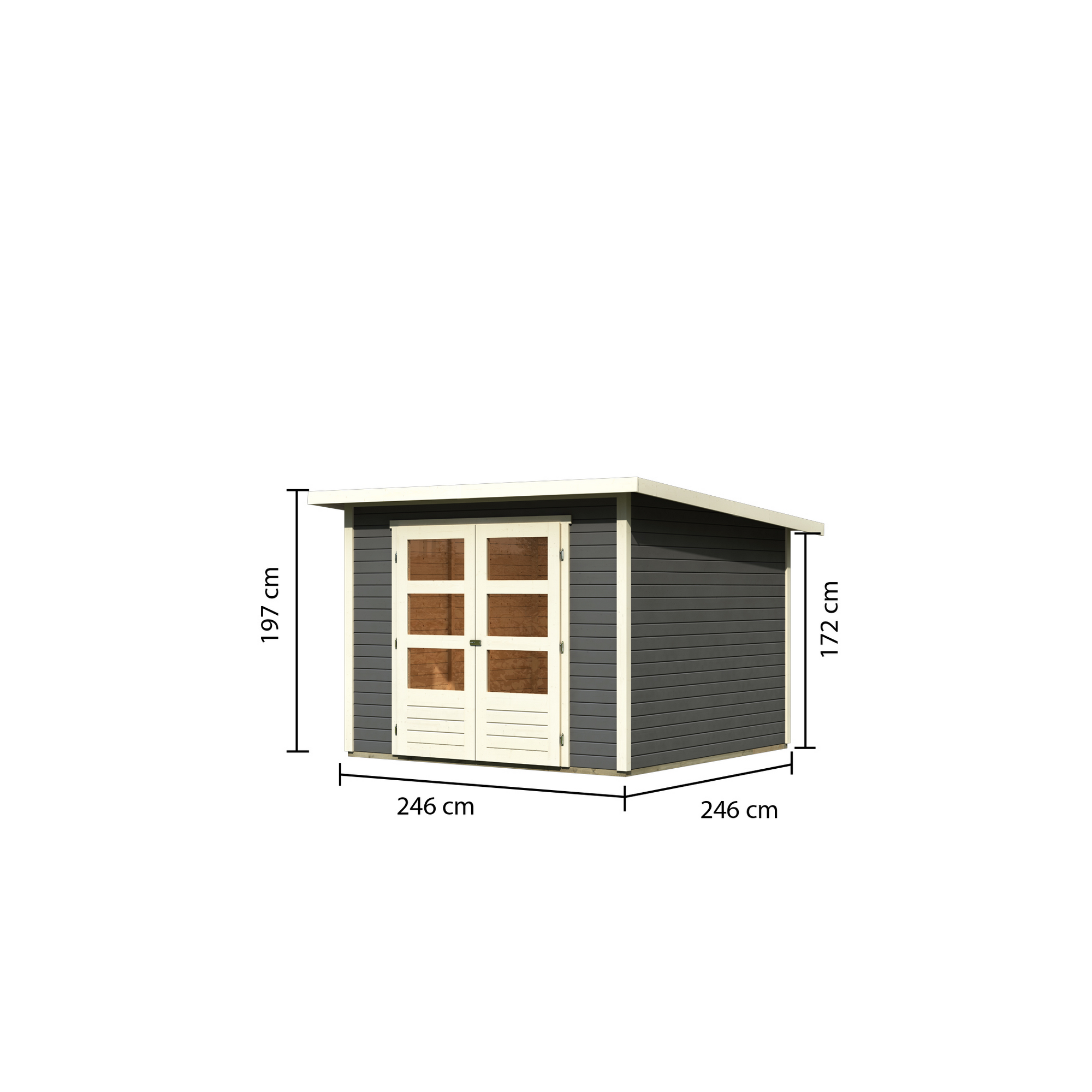 Gartenhaus 'Rockach 4' Fichtenholz terragrau 197 x 246 x 246 cm + product picture