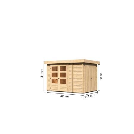 4. Bild von Gartenhaus-Set 'Betola 2' Fichtenholz naturbelassen 211 x 288 x 217 cm