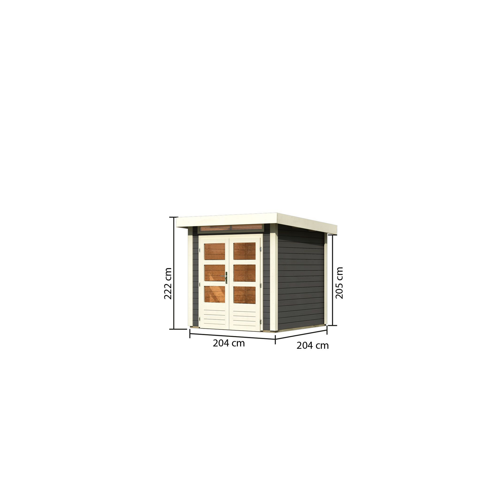 Gartenhaus 'Landern 1' Fichtenholz terragrau 222 x 204 x 204 cm + product picture