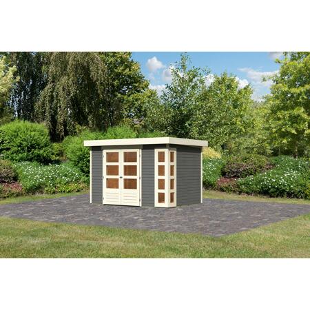 2. Bild von Gartenhaus 'Terko 4' Fichtenholz terragrau 211 x 302 x 217 cm
