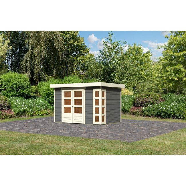 Bild von Gartenhaus 'Terko 4' Fichtenholz terragrau 211 x 302 x 217 cm
