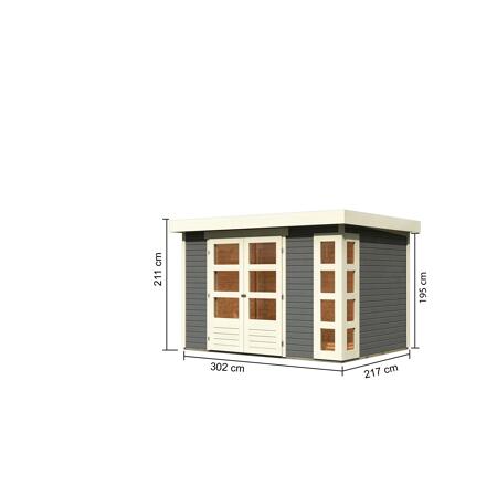 3. Bild von Gartenhaus 'Terko 4' Fichtenholz terragrau 211 x 302 x 217 cm