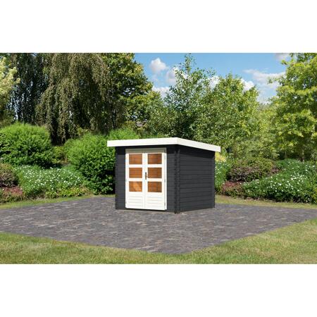3. Bild von Gartenhaus 'Kastrup 2' Fichtenholz anthrazit 220 x 237 x 237 cm