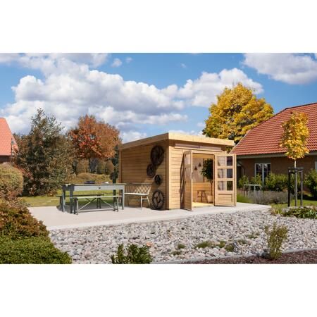 2. Bild von Gartenhaus 'Landern 6' Fichtenholz naturbelassen 222 x 274 x 274 cm