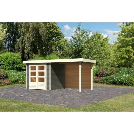 2. Bild von Gartenhaus-Set 'Raskola 2' Fichtenholz terragrau 211 x 433 x 217 cm
