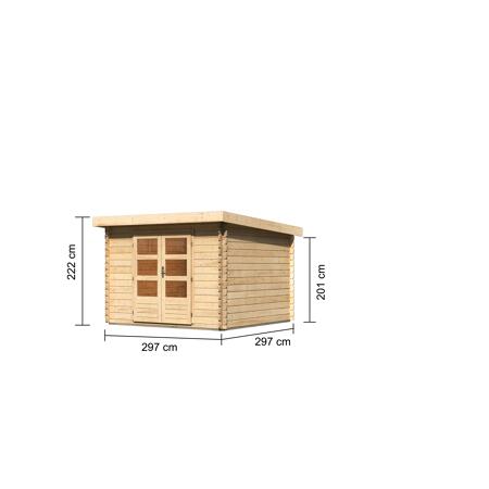 3. Bild von Gartenhaus 'Kastrup 5' Fichtenholz naturbelassen 222 x 297 x 297 cm